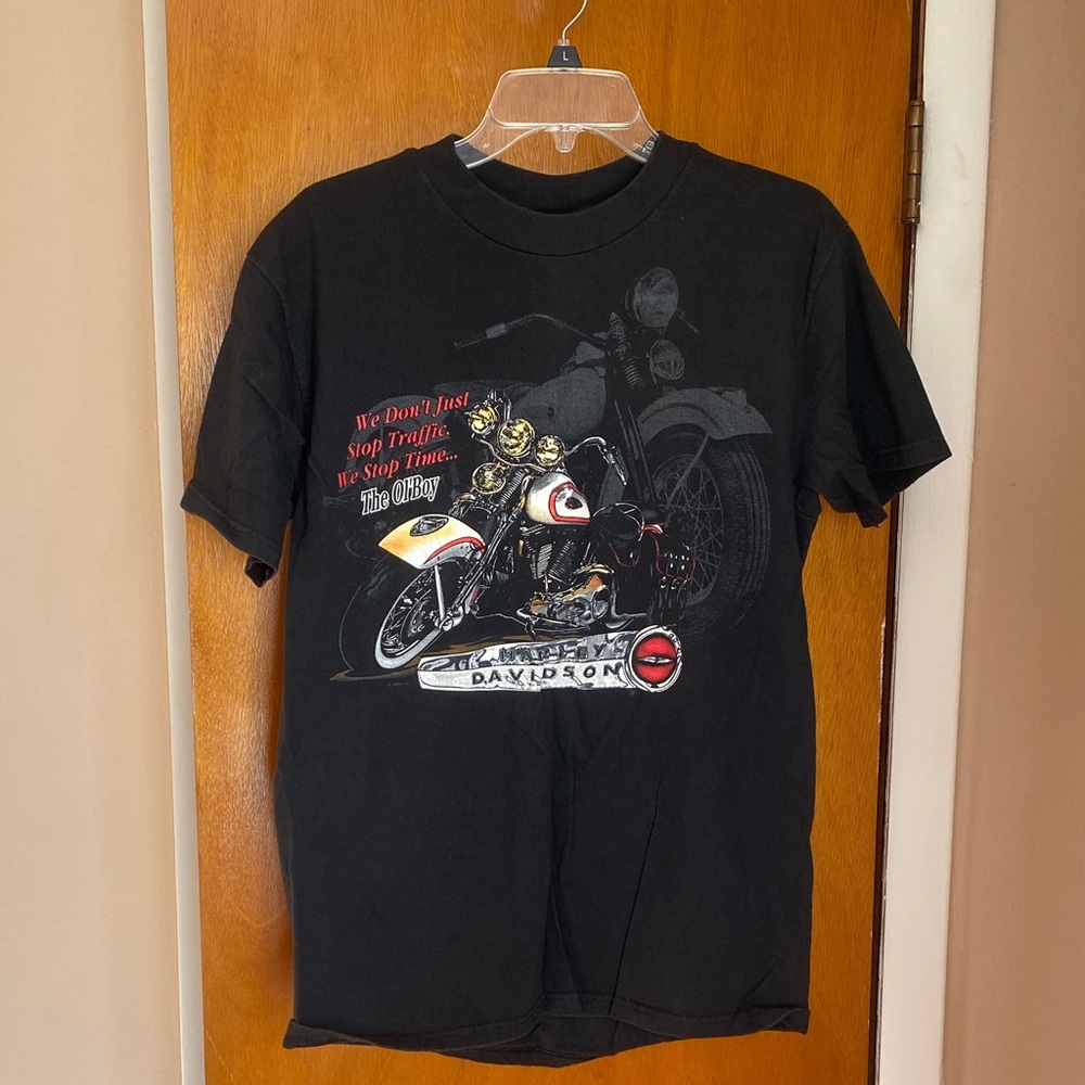Vintage Harley-Davidson Black Motorcycle Graphic Tee